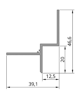 Профиль теневого шва алюминиевый F2.1020 3 м