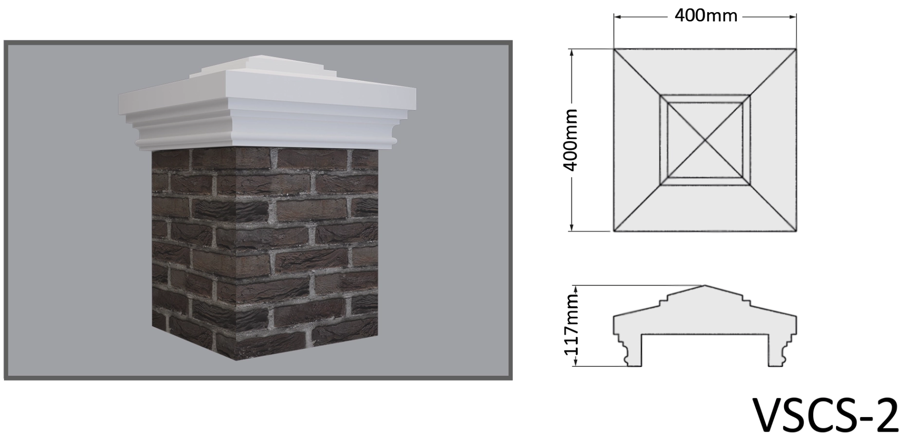 Окончание забора VSCS2 400x400мм