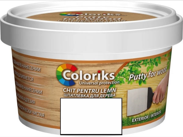Шпатлёвка для дерева Coloriks 0.9kg белый