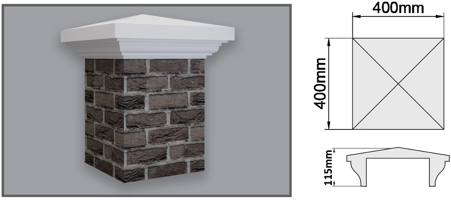 Terminație de gard VSCS3 400x400mm