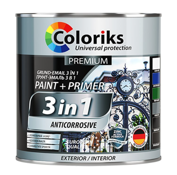 Grund-Email Premium Coloriks 3in1 2.7l negru 9005