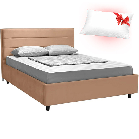 Pat dormitor Lilia-2 stofa London 03 140x200 + pernă cadou