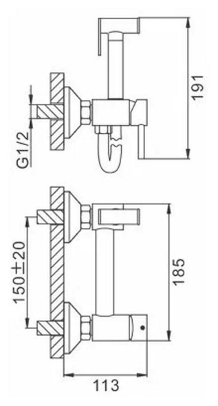 Baterie pentru bide Frap F 7503-5 0500