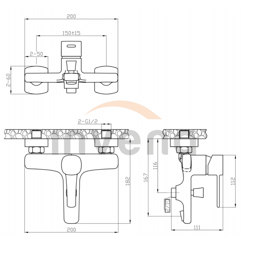 Baterie pentru cadă Glamour Trend BW-02-009 