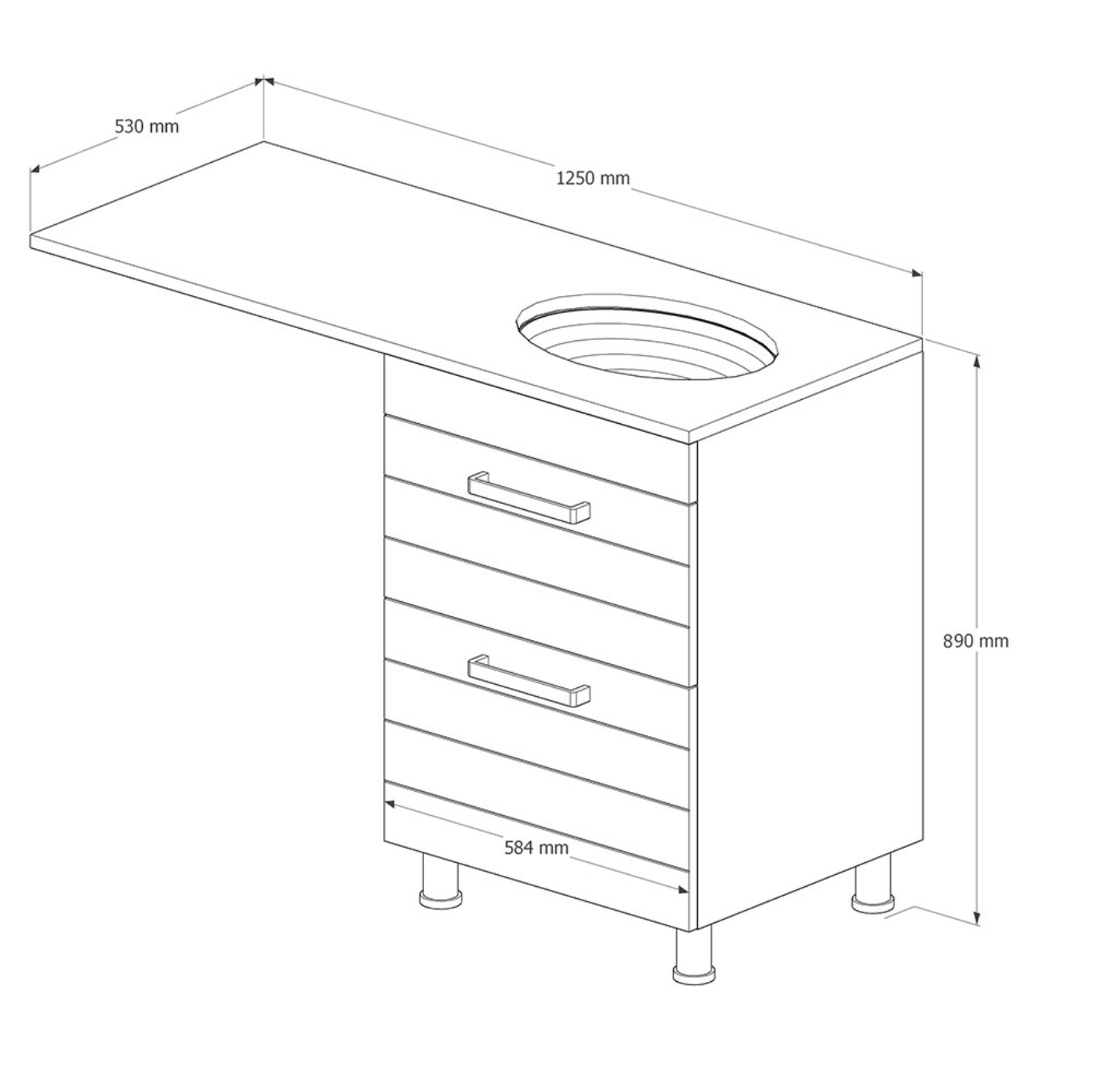 Шкаф под умывальник Limoj 125 white R 1511679 