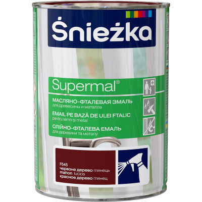 Эмаль Sniezka Supermal 0.8l красное дерево