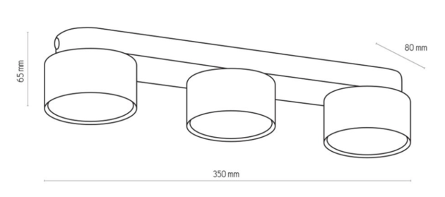Plafonieră Tk Lighting Space Black Gold SUT.3 PL