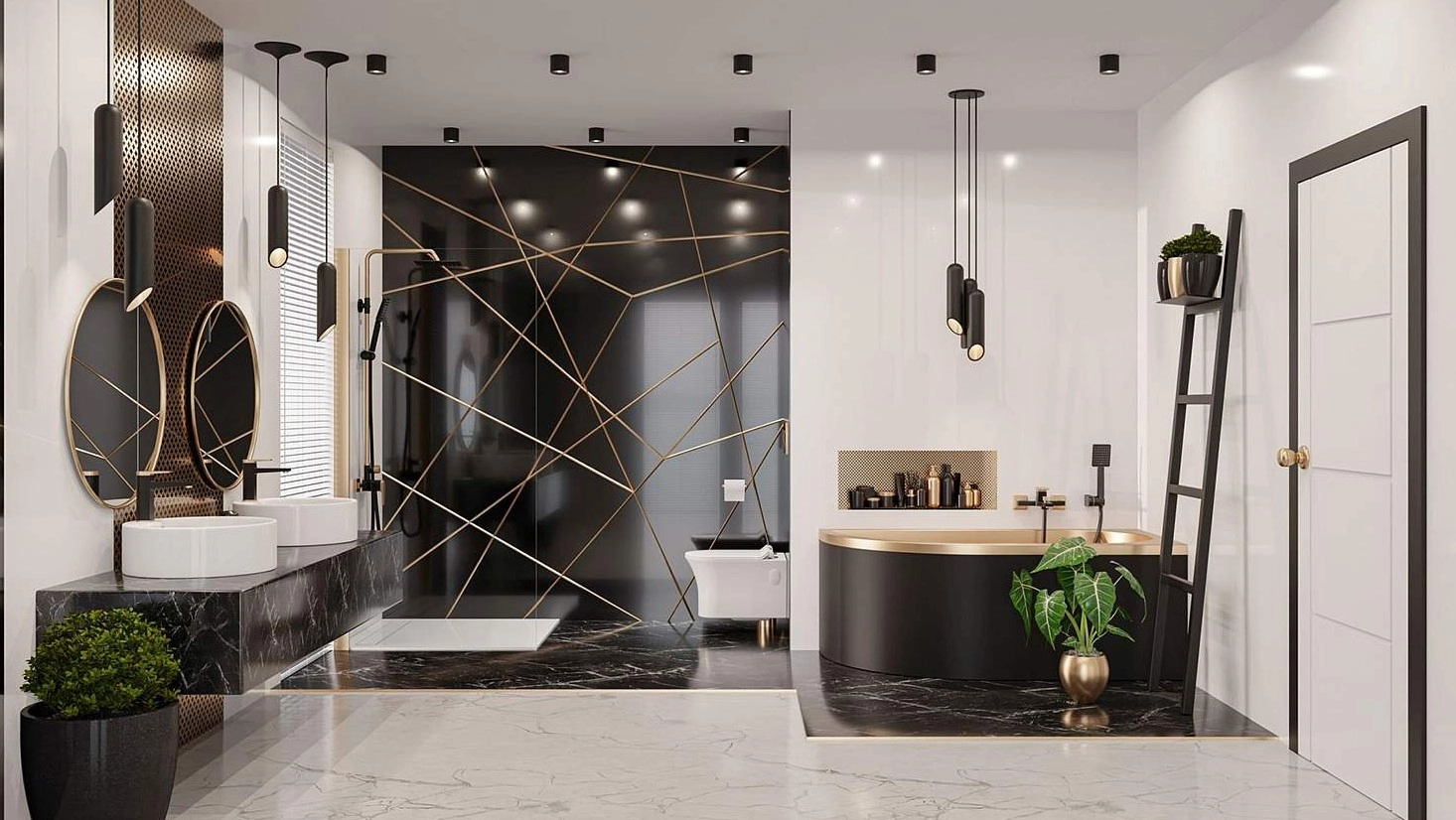 Baterie pentru chiuvetă Midnight Black/Gold Rose BU-35-W14-V 