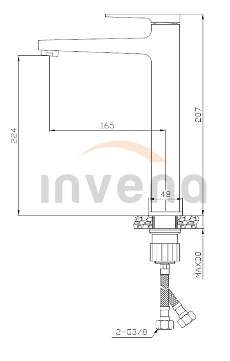 Baterie pentru chiuvetă Midnight Black/Gold Rose BU-35-W14-V 