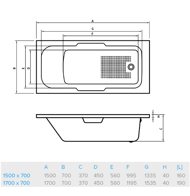 Ванна Bonito Home Leon 150x70 81809 