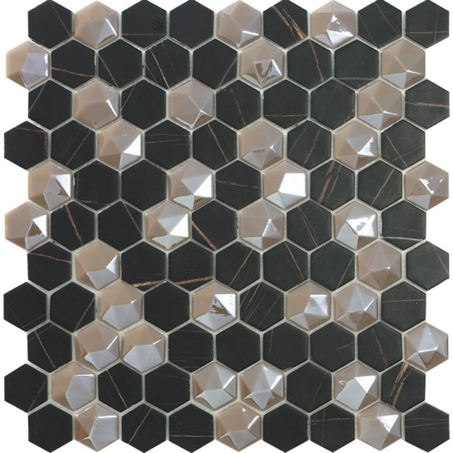 Мозаика Supreme 29.5*29.5 sahara coffee mix hex