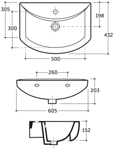 Lavoar Palermo 60cm alb 1c Keramin