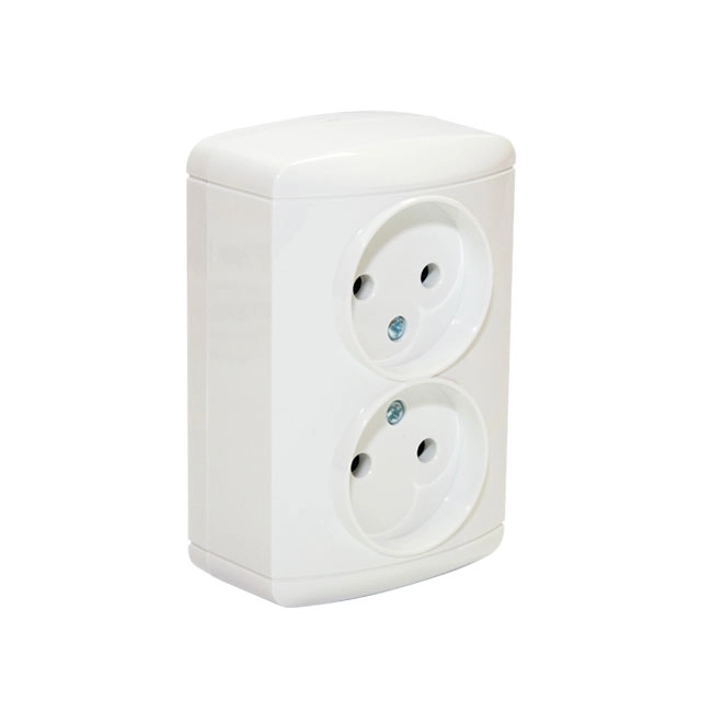 Priză dublă 16A IP44 alb Elmos 8001-56