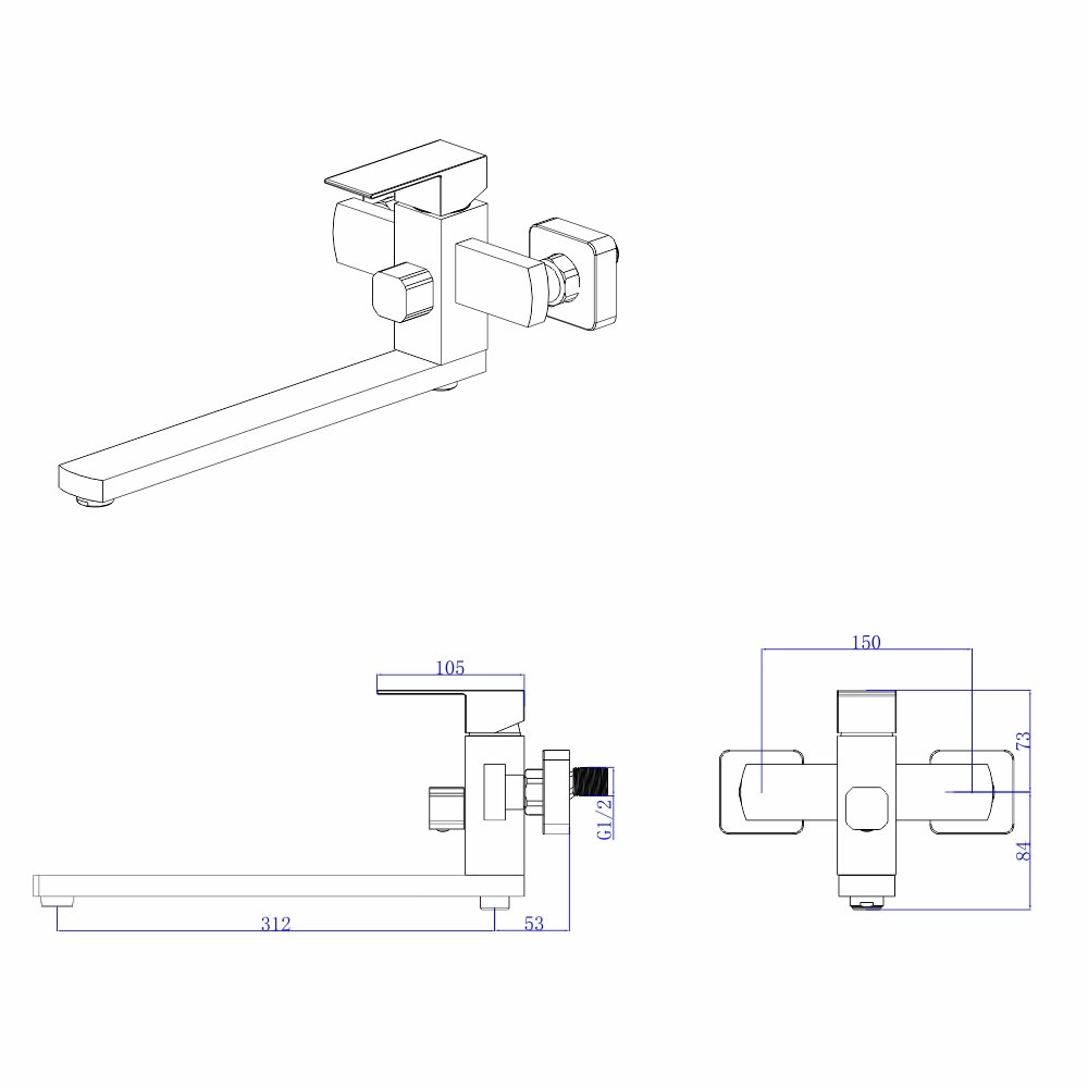 Смеситель для ванны Mateco Yago 1150 золотистый 115287