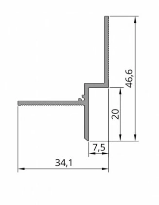 Profil tip ascuns din aluminiu F2.520 5mm