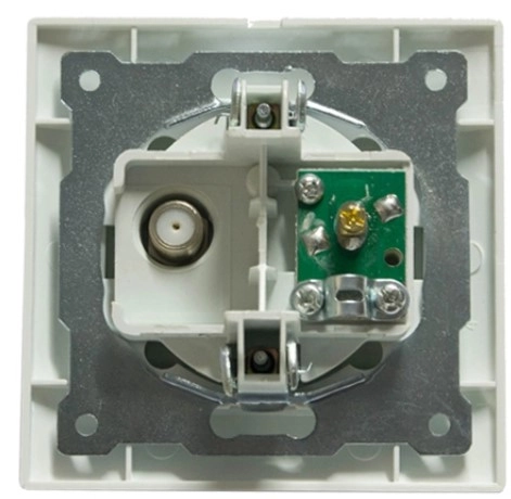 Priză dublă TV 10A IP20 jasmin alb Elmos 9206-73