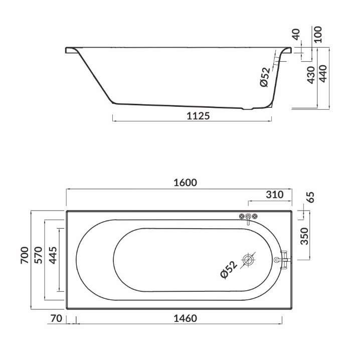 Ванна Cersanit Octavia 160x70 117886 