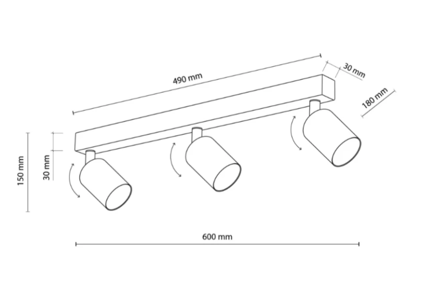 Люстра TK Lighting Top Brown 3 GU 10 6181