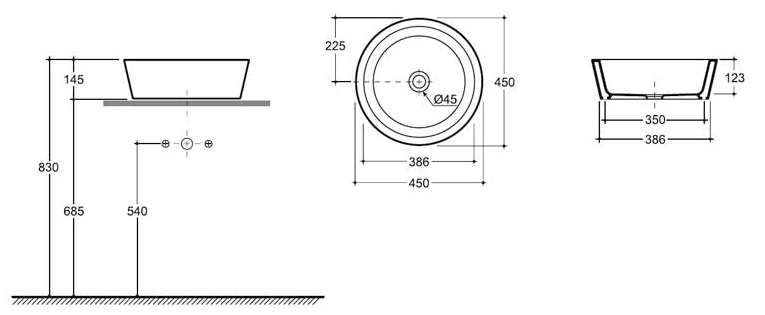 Lavoar Keramin Scandi 45 alb 1c