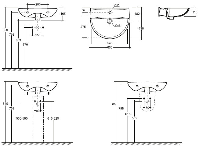 Раковина Keramin Simpl 60 white