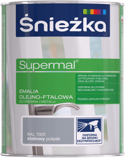 Эмаль Sniezka Supermal 0.8l ярко-серый