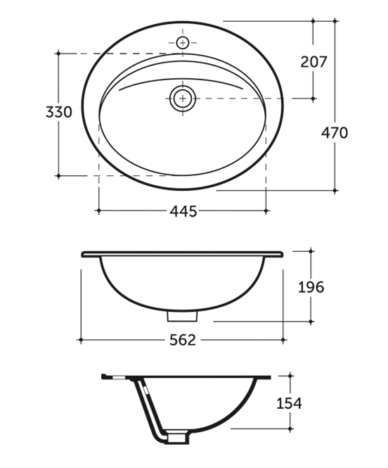 Раковина Keramin Turin  55 белая 1c 