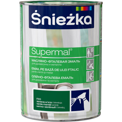 Эмаль Sniezka Supermal 0.8l зелёный