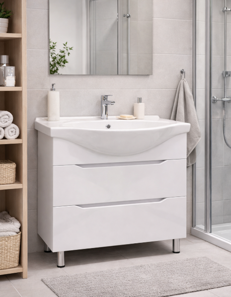 Mobilier pentru baie Morning Cezaro 80 + lavoar Cezaro white