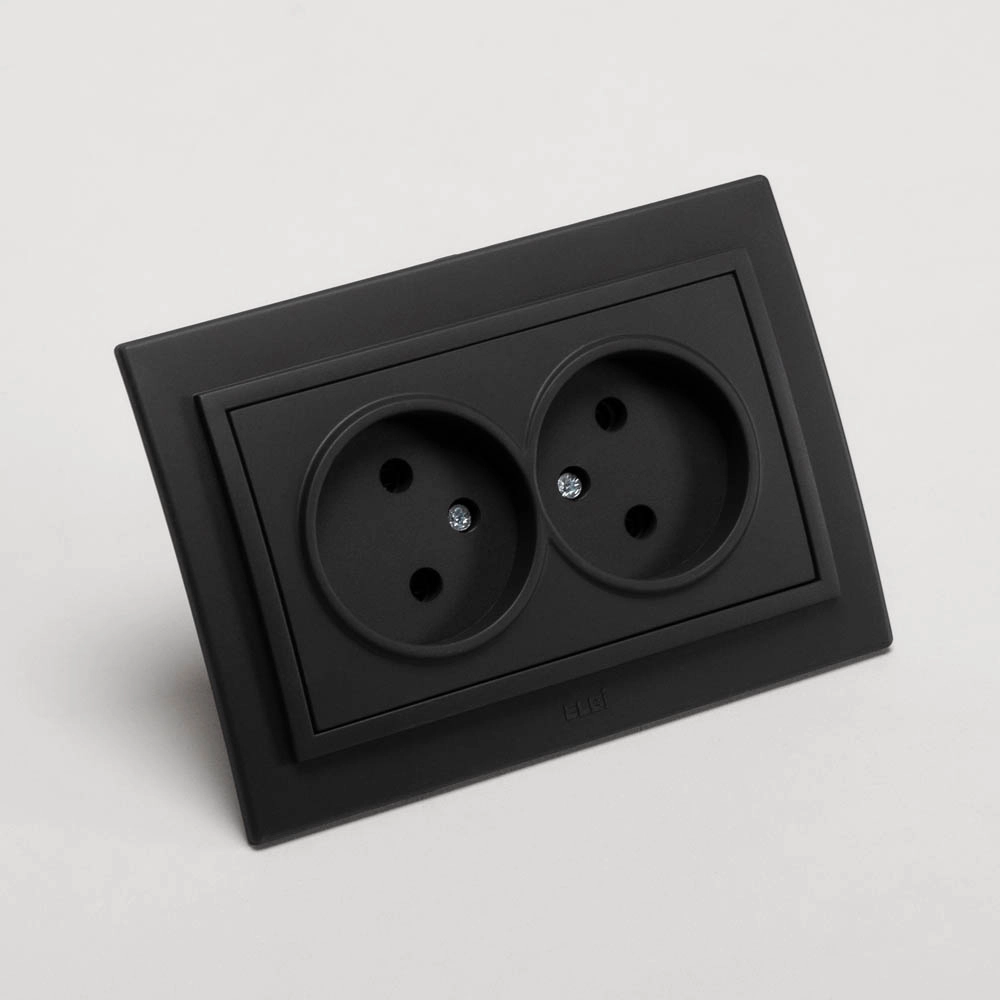 Priză dublă negru mat EL-BI