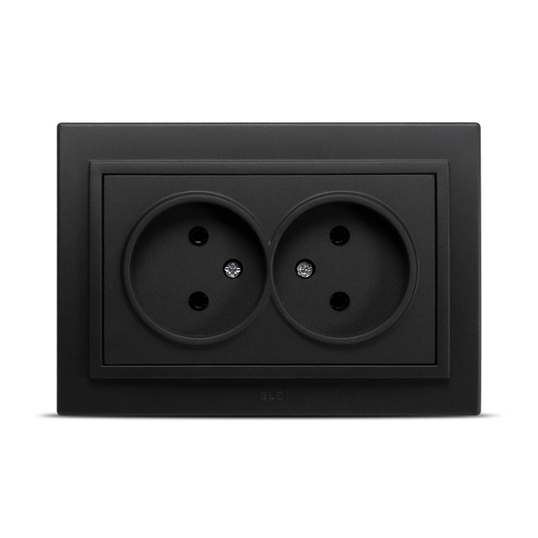 Priză dublă negru mat EL-BI