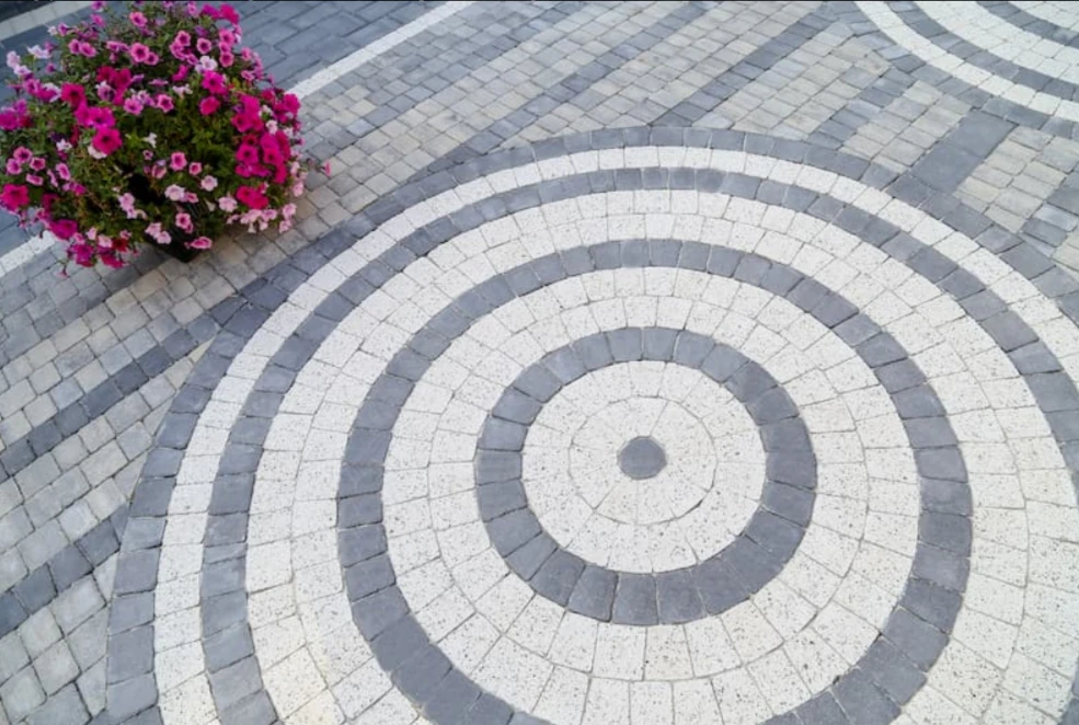 Pavaj Cărămidă SYMMETRICA ARCO 6cm alb-antracit