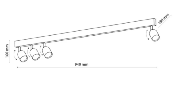 Lustră TK Lighting Top Gold 4 GU 10 