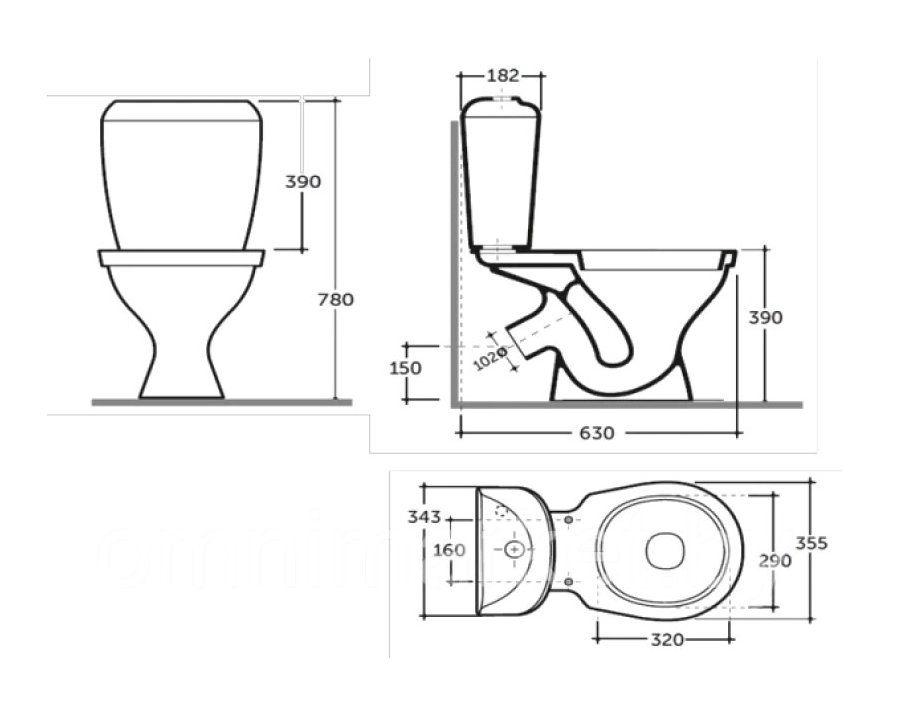 Напольный унитаз Keramin Fest MS incoer-B1 