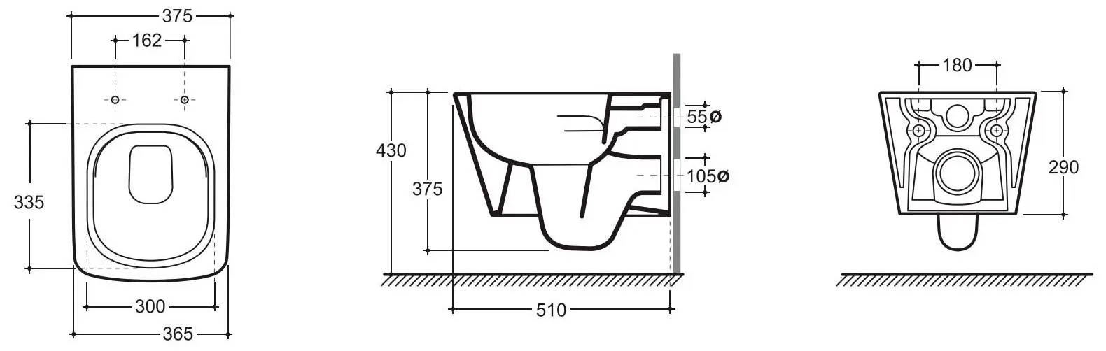 Унитаз подвесной Keramin Tabago R Slim ML белый 