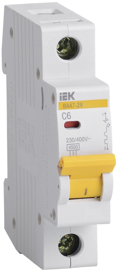 Автоматический выключатель IEK BA47-29 1P 4.5kA 06A C 02524