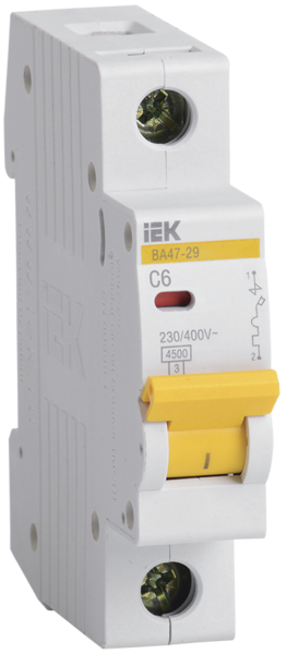 Întrerupător automat IEK BA47-29 1P 4.5kA 06A C 02524
