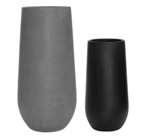 Фиброцементный горшок Nax M black matt 