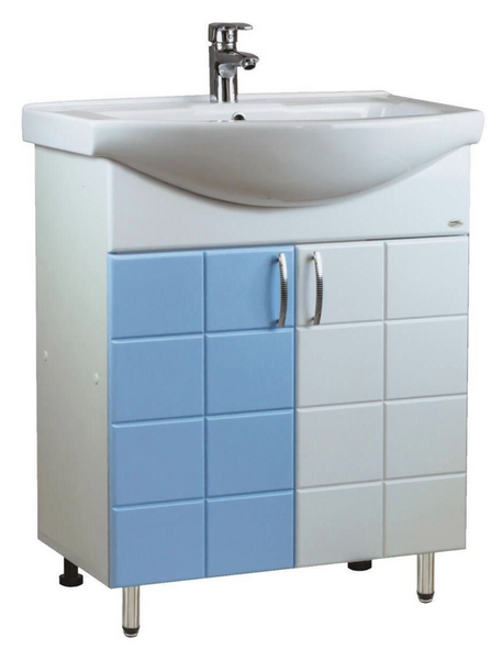 Dulap pentru lavoar Domino alb-albastru Basic 60 11558 