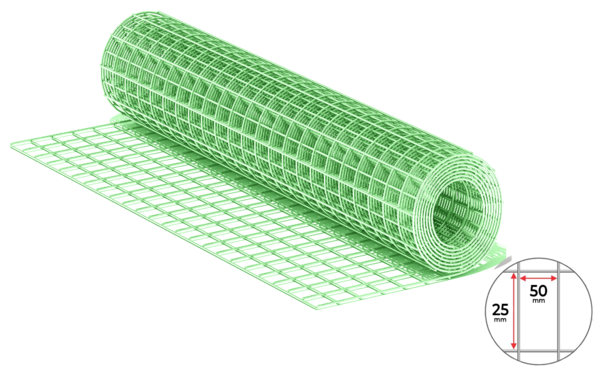 Plasă sudată zincată PVC 25.4*50.8 D1.6