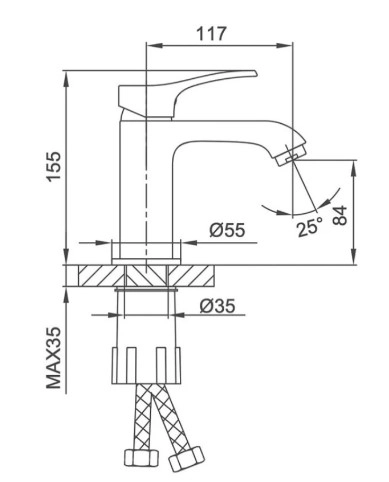 Смеситель Frap F1075 Alama 0344 