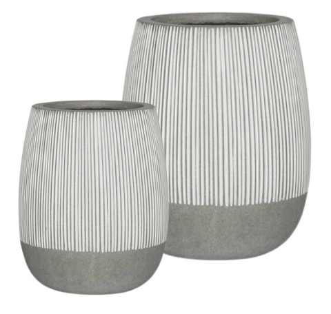 Фиброцементный горшок Perry S white stripe 