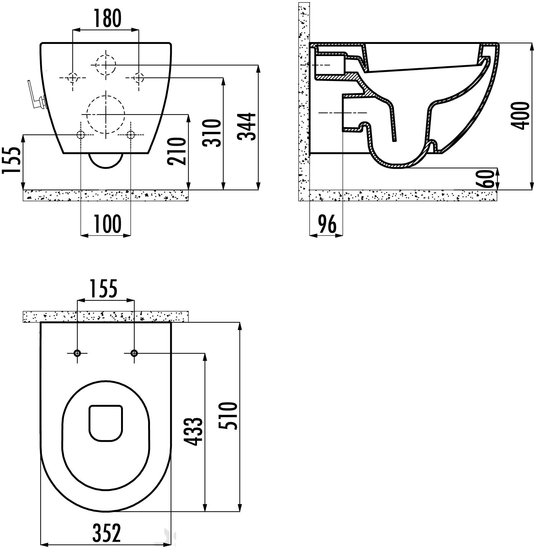 Подвесной унитаз Creavit Free FE320-11SM 5159 