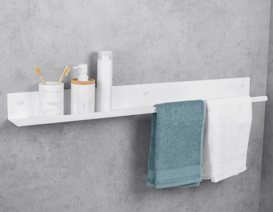 Вешалка для полотенец с полкой Daske Mirage TR/M-0942WR белый правый