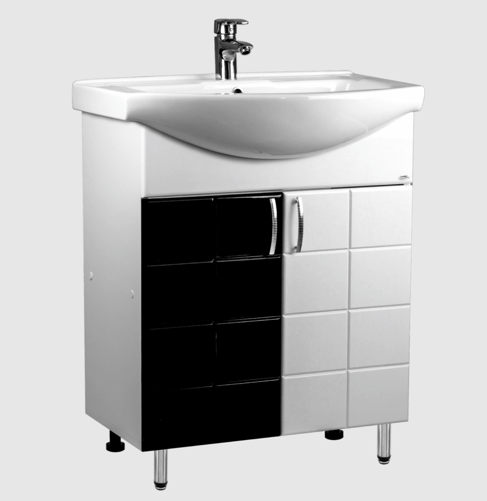 Dulap pentru lavoar Domino Basic 60 white/black 11560 