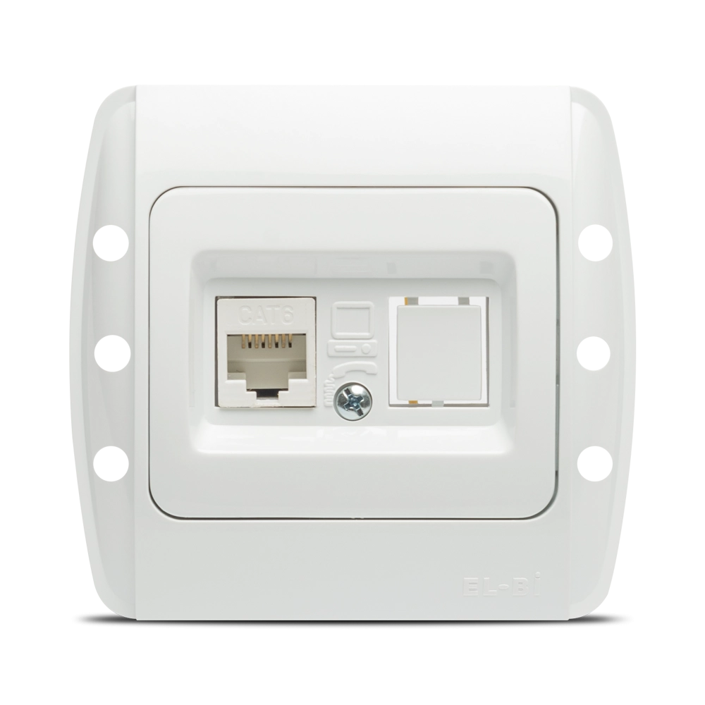 Priză UTP 1XRJ45 CAT6E alb ELBI