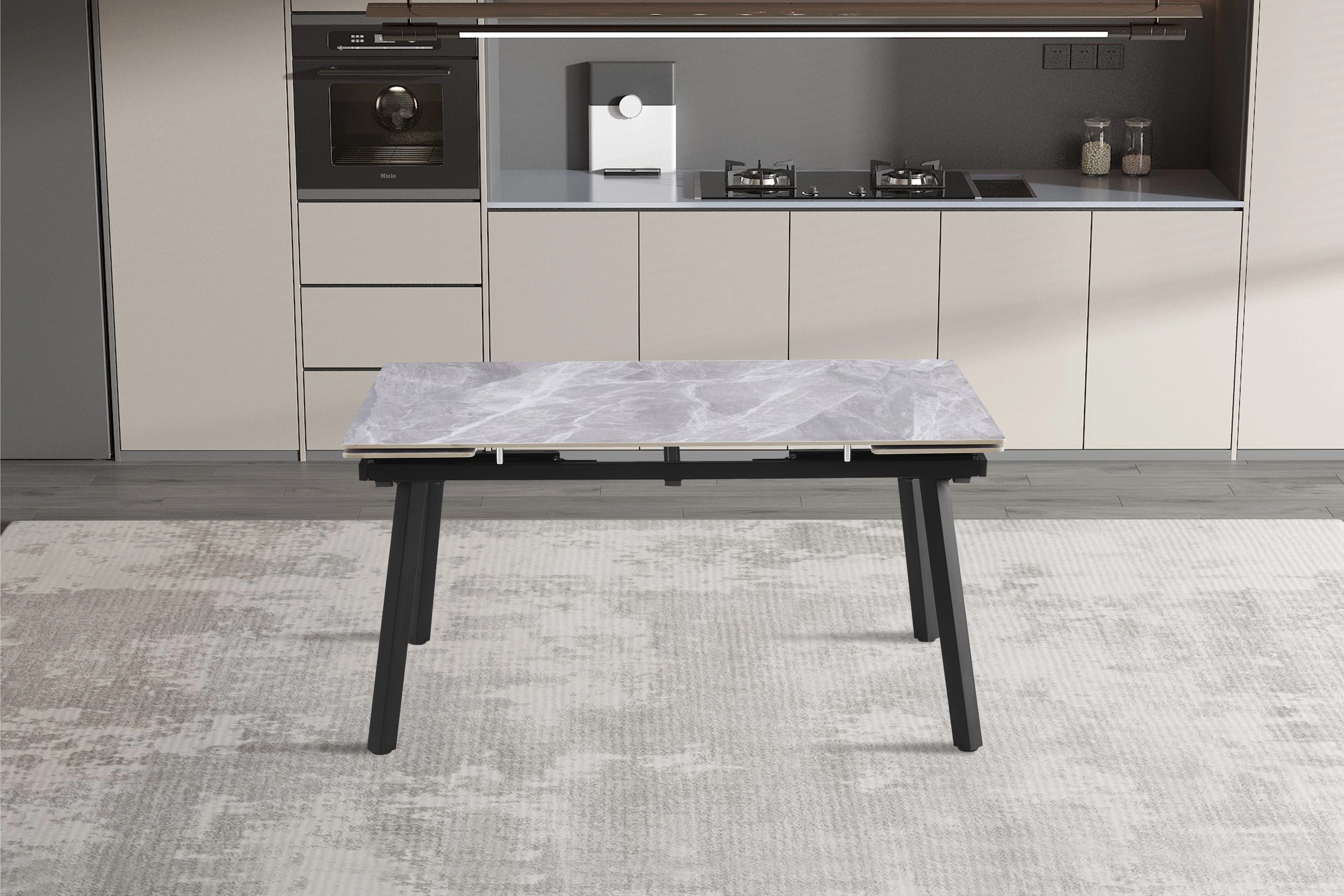 Стол Retto Grey ceramic (150+30+30)*90