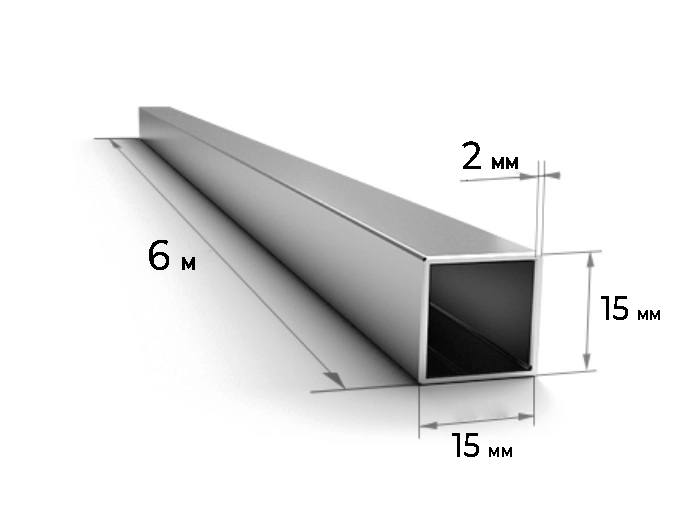 Țeavă profil 15*15*2mm