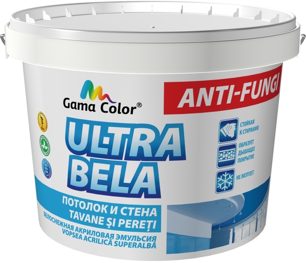 Vopsea Ultra Bela Gama Color super albă 4kg 