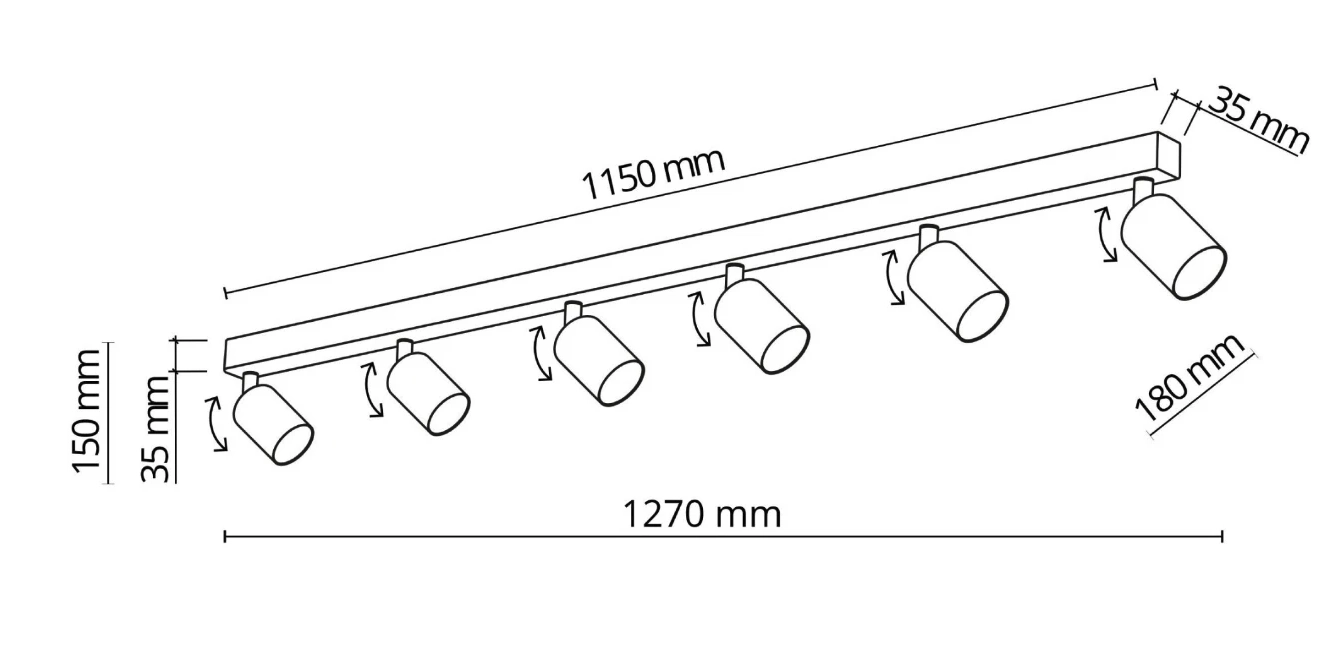 Lustră TK Lighting Top White 6 GU 10 6878 