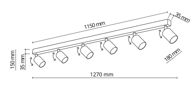 Lustră TK Lighting Top White 6 GU 10 6878 